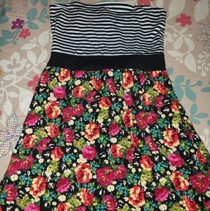 Floral and striped dress